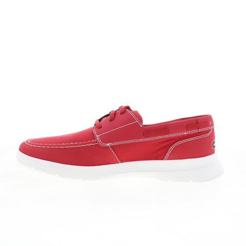 Rockport TFM Cayden Boat CJ1617 Mens Red Loafers & Slip Ons Boat Shoes Shoes
