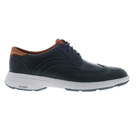Rockport Noah Wingtip Mens Blue Oxfords & Lace Ups Wingtip & Brogue Shoes