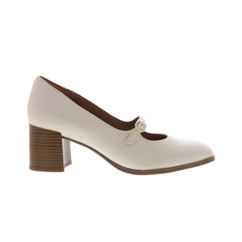 Rockport Violetta Mary Jane CJ3333 Womens Beige Leather Pumps Heels Shoes