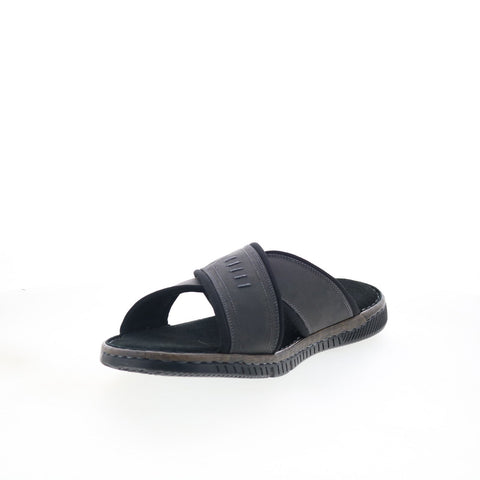 Rockport Jasper X Band CJ4590 Mens Black Leather Slides Sandals Shoes