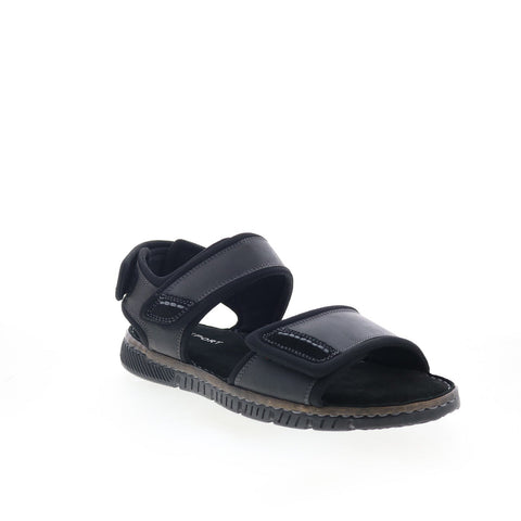 Rockport Jasper Quarter Strap CJ4594 Mens Black Leather Sport Sandals Shoes