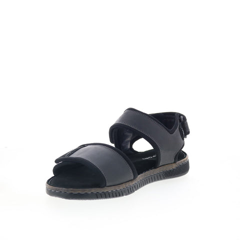 Rockport Jasper Quarter Strap CJ4594 Mens Black Leather Sport Sandals Shoes