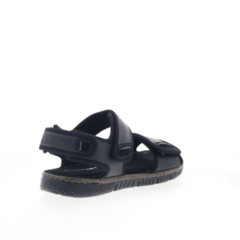 Rockport Jasper Quarter Strap CJ4594 Mens Black Leather Sport Sandals Shoes