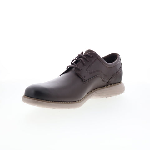 Rockport Garett Plain Toe Mens Brown Wide Oxfords & Lace Ups Plain Toe Shoes