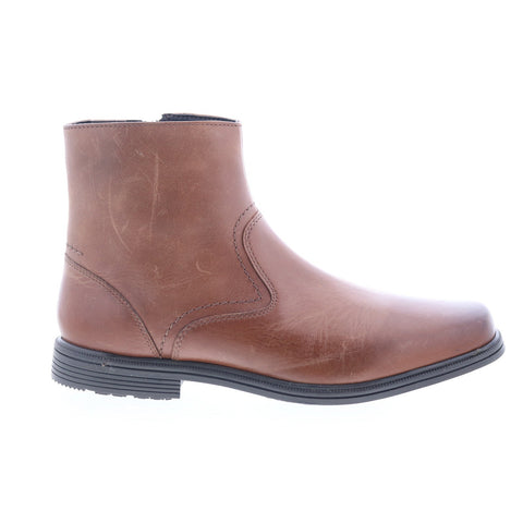 Rockport Taylor Zip Boot CI2624 Mens Brown Leather Zipper Casual Dress Boots