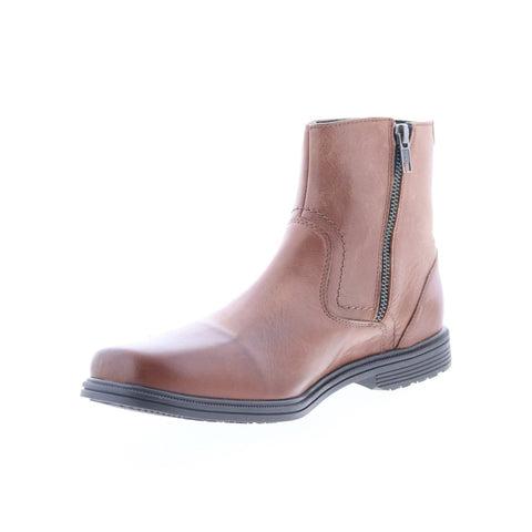 Rockport Taylor Zip Boot CI2624 Mens Brown Leather Zipper Casual Dress Boots