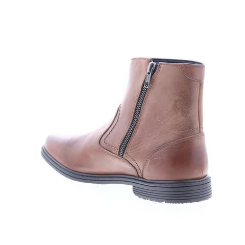 Rockport Taylor Zip Boot CI2624 Mens Brown Leather Zipper Casual Dress Boots