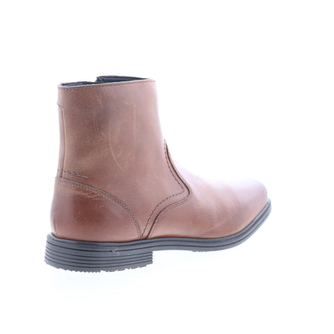 Rockport Taylor Zip Boot CI2624 Mens Brown Leather Zipper Casual Dress Boots