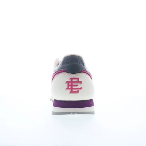 Reebok Classic Leather Mens White Leather Lace Up Lifestyle Sneakers Shoes