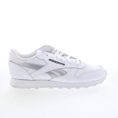 Reebok Classic Leather Womens White Leather Lifestyle Sneakers Shoes