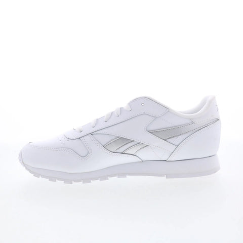 Reebok Classic Leather Womens White Leather Lifestyle Sneakers Shoes