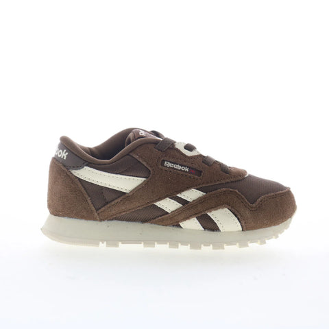 Reebok CL Nylon Toddler Brown Suede Lace Up Lifestyle Sneakers Shoes