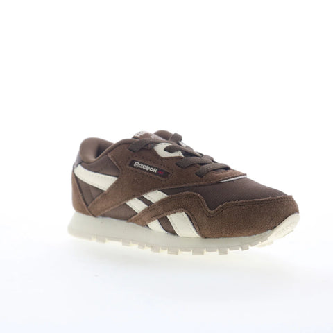 Reebok CL Nylon Toddler Brown Suede Lace Up Lifestyle Sneakers Shoes