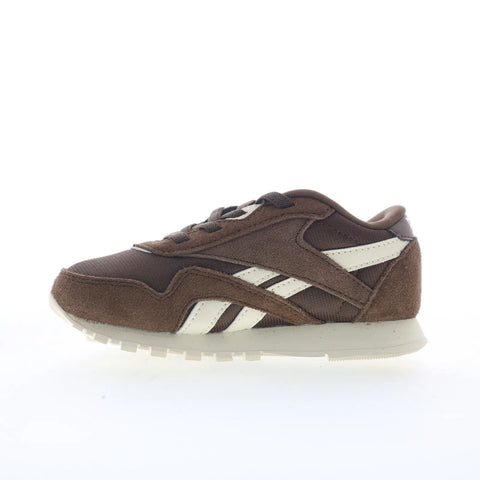 Reebok CL Nylon Toddler Brown Suede Lace Up Lifestyle Sneakers Shoes