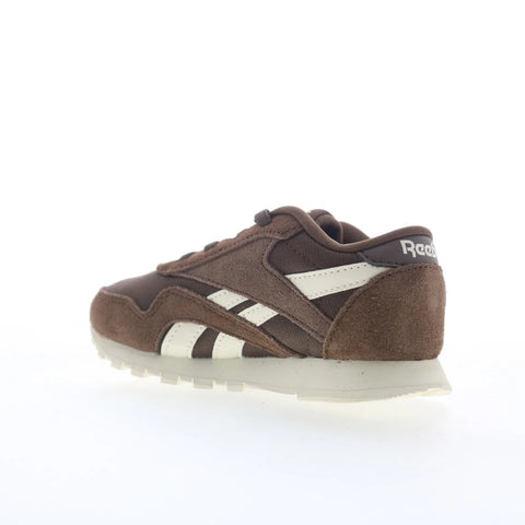 Reebok CL Nylon Toddler Brown Suede Lace Up Lifestyle Sneakers Shoes