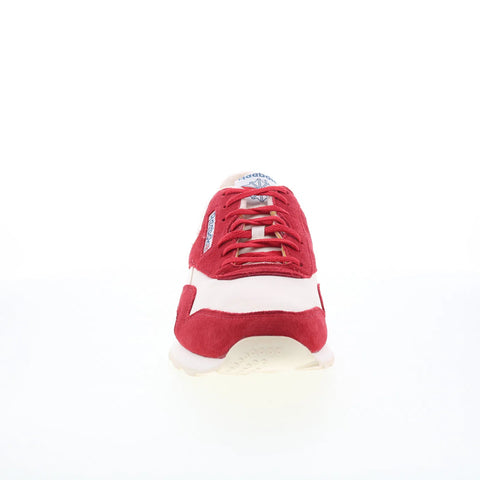 Reebok Classic Nylon Mens White Suede Lace Up Lifestyle Sneakers Shoes