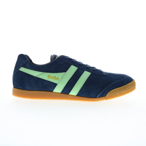 Gola Harrier Suede CLA192 Womens Blue Suede Lace Up Lifestyle Sneakers Shoes