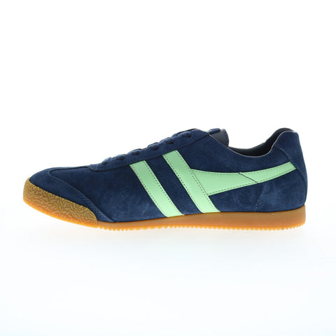Gola Harrier Suede CLA192 Womens Blue Suede Lace Up Lifestyle Sneakers Shoes