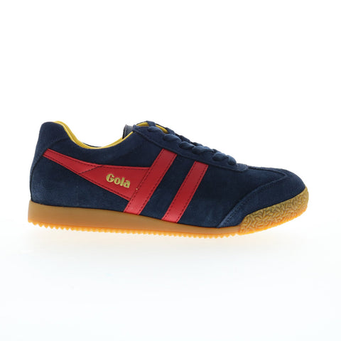 Gola Harrier Suede CLA192 Womens Blue Suede Lace Up Lifestyle Sneakers Shoes