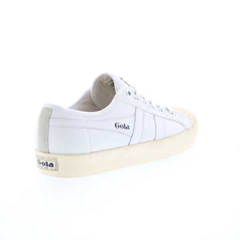Gola Coaster Leather CLA309 Womens White Canvas Lifestyle Sneakers Shoes