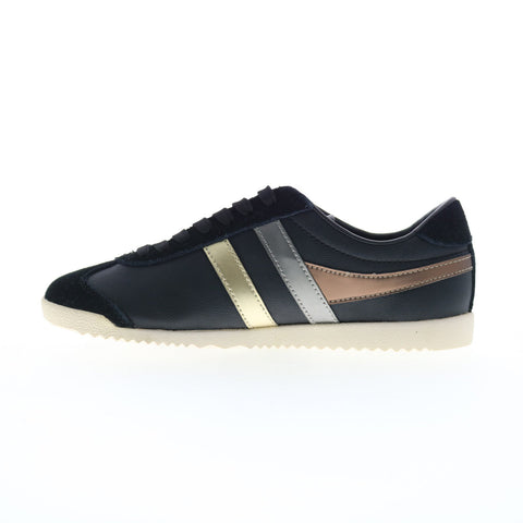 Gola Bullet Trident CLA412 Womens Black Leather Lifestyle Sneakers Shoes
