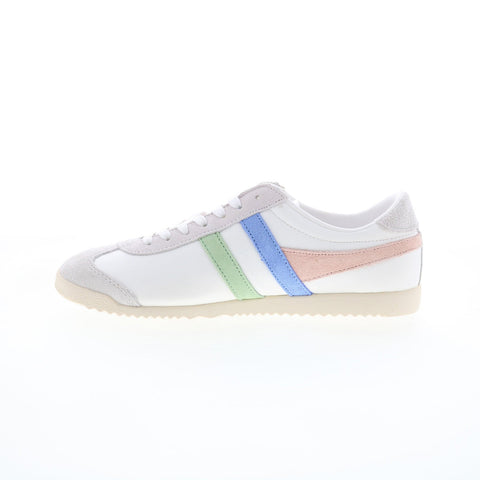 Gola Bullet Trident CLA412 Womens White Suede Lace Up Lifestyle Sneakers Shoes