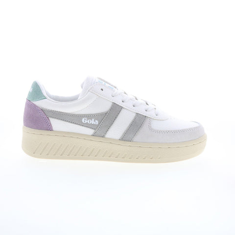 Gola Grandslam Trident CLA415 Womens White Suede Lifestyle Sneakers Shoes