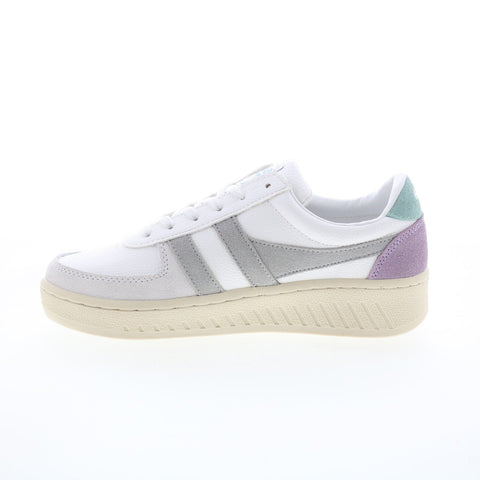 Gola Grandslam Trident CLA415 Womens White Suede Lifestyle Sneakers Shoes