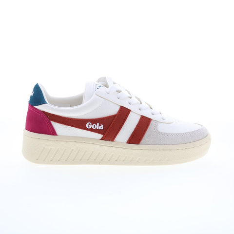 Gola Grandslam Trident CLA415 Womens White Suede Lifestyle Sneakers Shoes