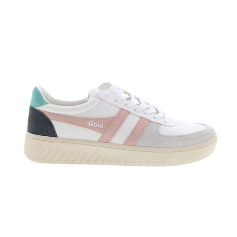 Gola Grandslam Trident CLA415 Womens White Suede Lifestyle Sneakers Shoes