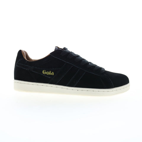 Gola Equipe Suede CLA495 Womens Black Suede Lace Up Lifestyle Sneakers Shoes