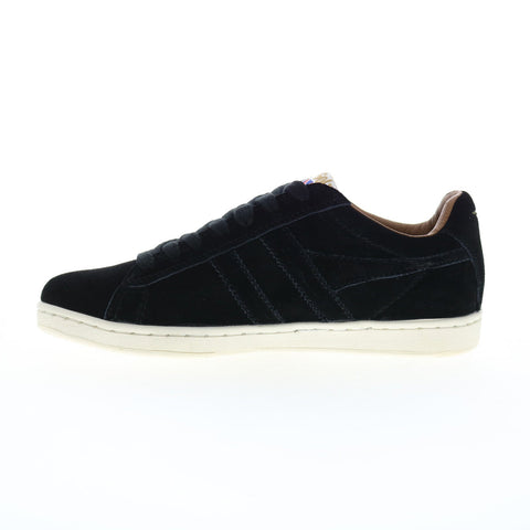 Gola Equipe Suede CLA495 Womens Black Suede Lace Up Lifestyle Sneakers Shoes