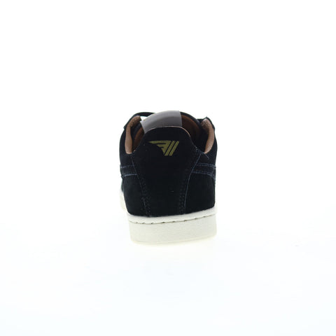 Gola Equipe Suede CLA495 Womens Black Suede Lace Up Lifestyle Sneakers Shoes
