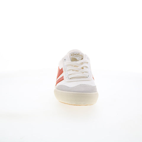 Gola Badminton CLA548 Womens White Suede Lace Up Lifestyle Sneakers Shoes