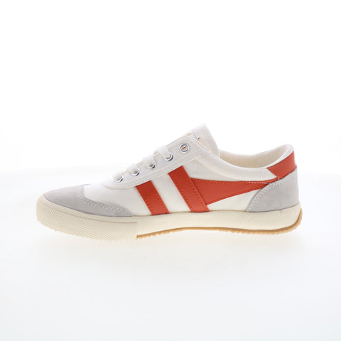 Gola Badminton CLA548 Womens White Suede Lace Up Lifestyle Sneakers Shoes