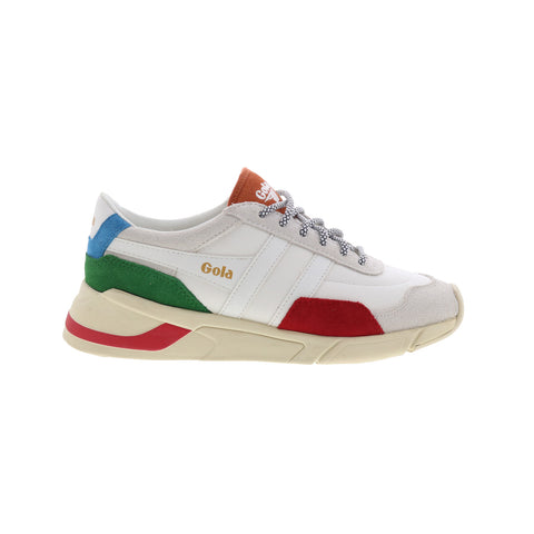 Gola Eclipse Trident CLA596 Womens White Suede Lifestyle Sneakers Shoes