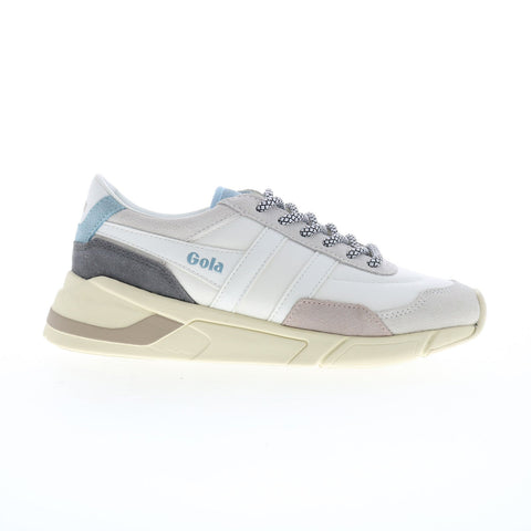 Gola Eclipse Trident CLA596 Womens White Leather Lifestyle Sneakers Shoes