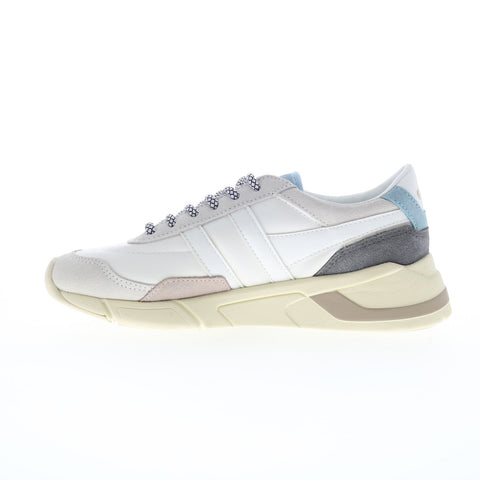 Gola Eclipse Trident CLA596 Womens White Leather Lifestyle Sneakers Shoes