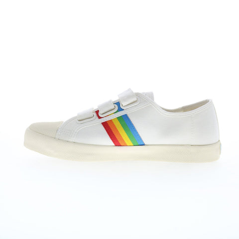 Gola Coaster Rainbow Strap CLA976 Womens White Lifestyle Sneakers Shoes