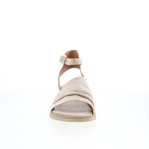Miz Mooz Claire Womens Beige Leather Hook & Loop Slingback Sandals Shoes