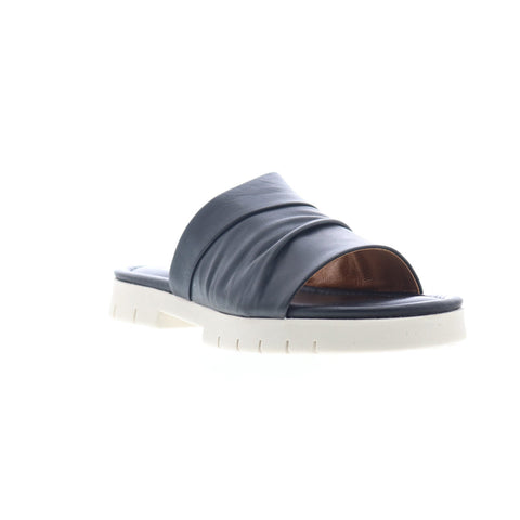 Miz Mooz Claribel Womens Black Leather Slip On Slides Sandals Shoes
