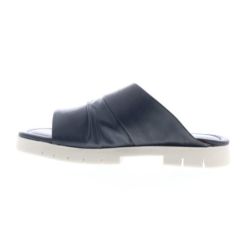Miz Mooz Claribel Womens Black Leather Slip On Slides Sandals Shoes