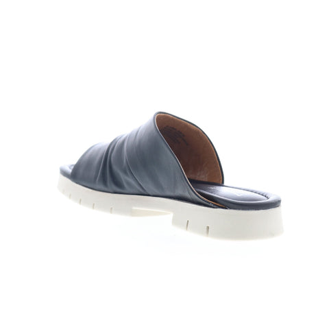 Miz Mooz Claribel Womens Black Leather Slip On Slides Sandals Shoes