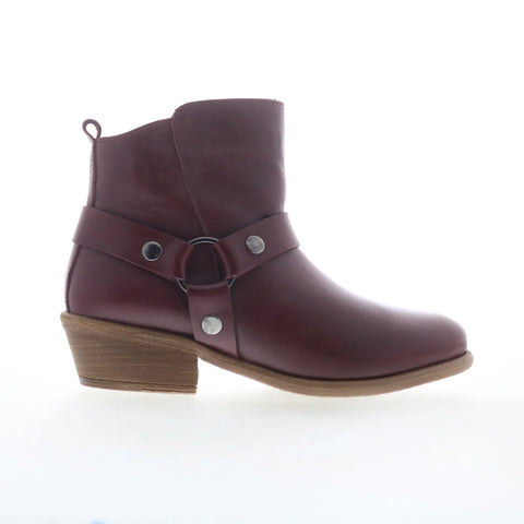 Miz Mooz Clarra Womens Red Leather Zipper Ankle & Booties Boots