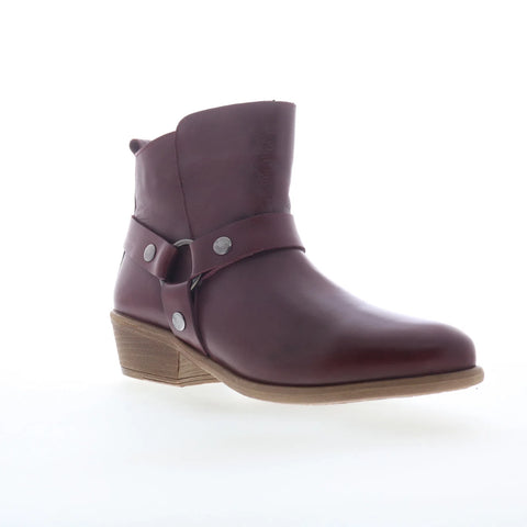 Miz Mooz Clarra Womens Red Leather Zipper Ankle & Booties Boots