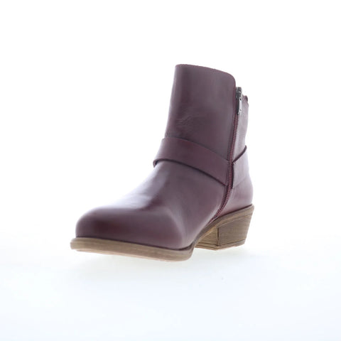Miz Mooz Clarra Womens Red Leather Zipper Ankle & Booties Boots