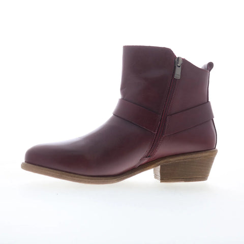 Miz Mooz Clarra Womens Red Leather Zipper Ankle & Booties Boots