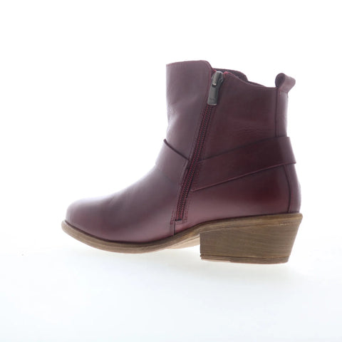 Miz Mooz Clarra Womens Red Leather Zipper Ankle & Booties Boots