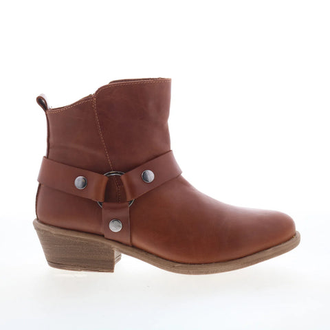Miz Mooz Clarra Womens Brown Leather Zipper Ankle & Booties Boots