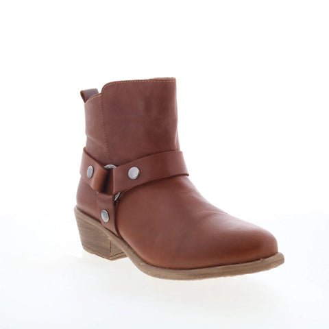 Miz Mooz Clarra Womens Brown Leather Zipper Ankle & Booties Boots